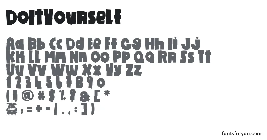 DoItYourself Font – alphabet, numbers, special characters