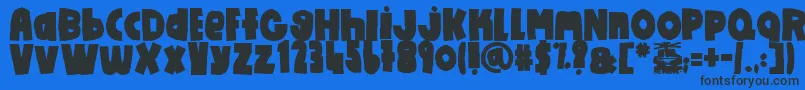 DoItYourself-Schriftart – Schwarze Schriften auf blauem Hintergrund