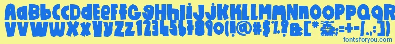DoItYourself-Schriftart – Blaue Schriften auf gelbem Hintergrund