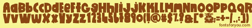 DoItYourself Font – Brown Fonts on Yellow Background