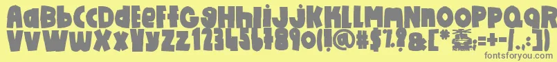 フォントDoItYourself – 黄色の背景に灰色の文字