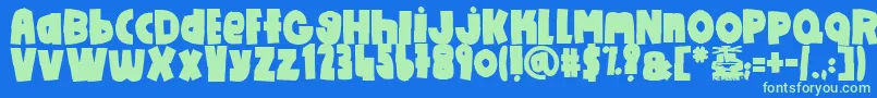 DoItYourself Font – Green Fonts on Blue Background