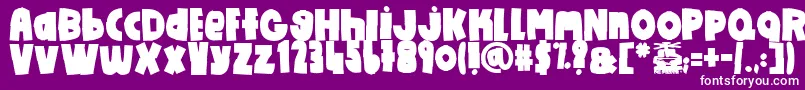 DoItYourself-fontti – valkoiset fontit violetilla taustalla