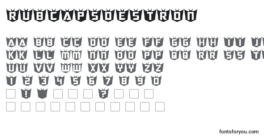 Schriftart RubcapsDestron – Alphabet, Zahlen, spezielle Symbole