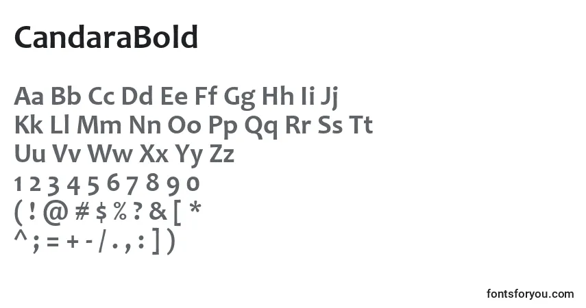 Czcionka CandaraBold – alfabet, cyfry, specjalne znaki