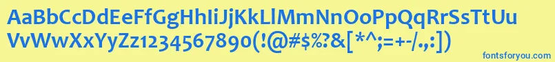 CandaraBold Font – Blue Fonts on Yellow Background