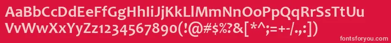 CandaraBold Font – Pink Fonts on Red Background