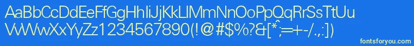 UniversallgtdbNormal Font – Yellow Fonts on Blue Background