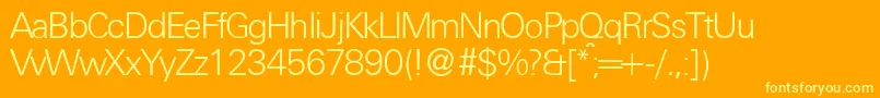 UniversallgtdbNormal Font – Yellow Fonts on Orange Background