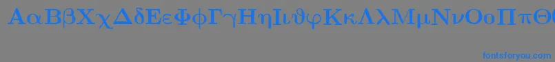 EuclidSymbolBold-Schriftart – Blaue Schriften auf grauem Hintergrund