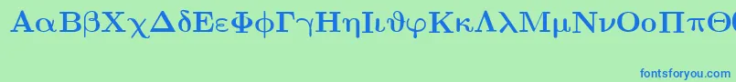 EuclidSymbolBold-Schriftart – Blaue Schriften auf grünem Hintergrund