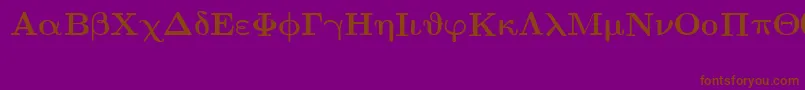 EuclidSymbolBold-Schriftart – Braune Schriften auf violettem Hintergrund