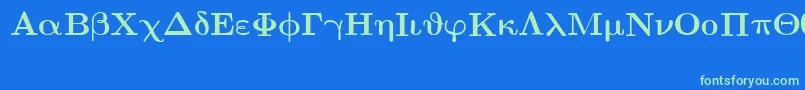 フォントEuclidSymbolBold – 青い背景に緑のフォント