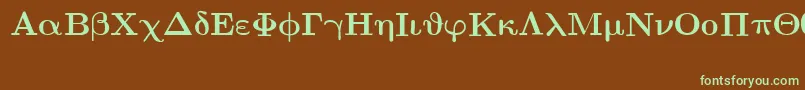 フォントEuclidSymbolBold – 緑色の文字が茶色の背景にあります。