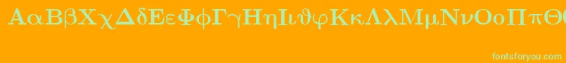 EuclidSymbolBold Font – Green Fonts on Orange Background