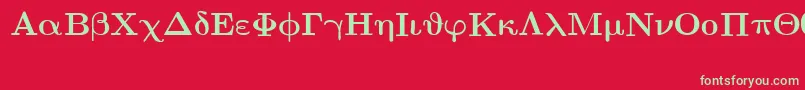 EuclidSymbolBold Font – Green Fonts on Red Background