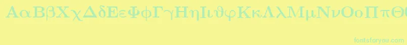 Fonte EuclidSymbolBold – fontes verdes em um fundo amarelo