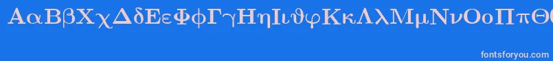 EuclidSymbolBold-fontti – vaaleanpunaiset fontit sinisellä taustalla
