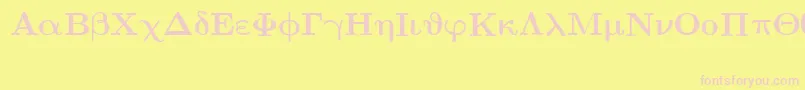 EuclidSymbolBold Font – Pink Fonts on Yellow Background