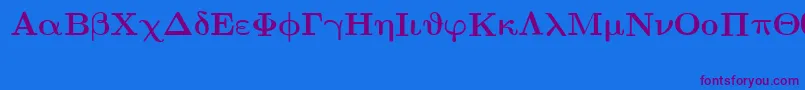 EuclidSymbolBold Font – Purple Fonts on Blue Background