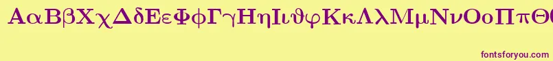 EuclidSymbolBold Font – Purple Fonts on Yellow Background
