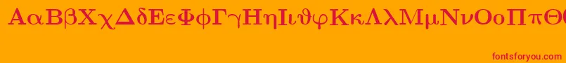 EuclidSymbolBold Font – Red Fonts on Orange Background