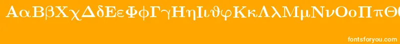 フォントEuclidSymbolBold – オレンジの背景に白い文字