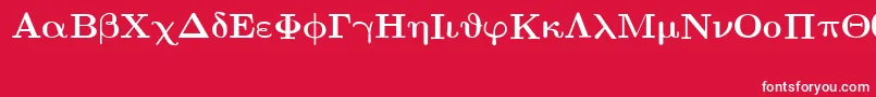 フォントEuclidSymbolBold – 赤い背景に白い文字