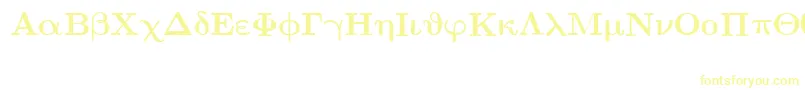 EuclidSymbolBold-Schriftart – Gelbe Schriften auf weißem Hintergrund