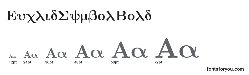 EuclidSymbolBold Font Sizes
