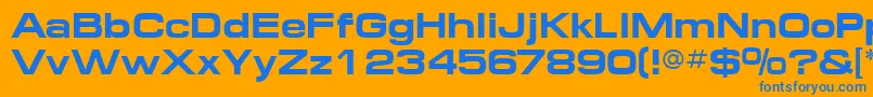 MinimaExpandedSsiBoldExpanded Font – Blue Fonts on Orange Background