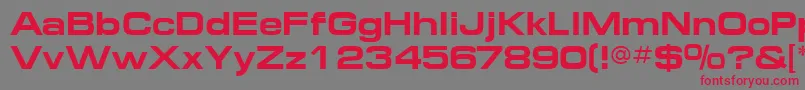 MinimaExpandedSsiBoldExpanded-Schriftart – Rote Schriften auf grauem Hintergrund