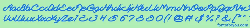 Autopilot Font – Blue Fonts on Green Background