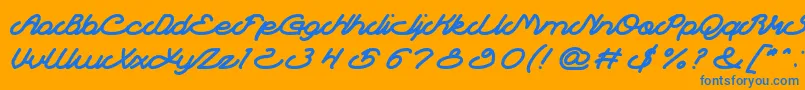 フォントAutopilot – オレンジの背景に青い文字