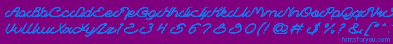 Autopilot Font – Blue Fonts on Purple Background