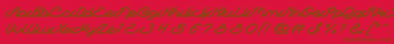 フォントAutopilot – 赤い背景に茶色の文字