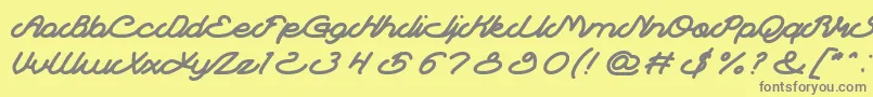 Autopilot-fontti – harmaat kirjasimet keltaisella taustalla