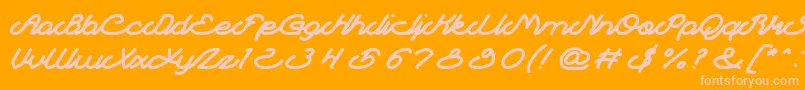 Autopilot Font – Pink Fonts on Orange Background