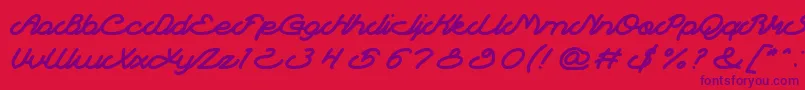 Autopilot-Schriftart – Violette Schriften auf rotem Hintergrund