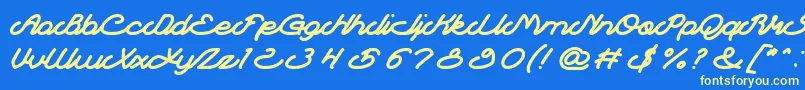 フォントAutopilot – 黄色の文字、青い背景