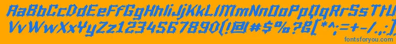 Luciferi Font – Blue Fonts on Orange Background