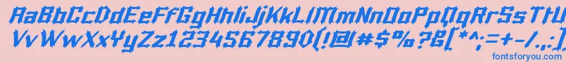 Luciferi Font – Blue Fonts on Pink Background
