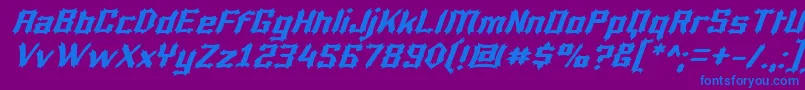 Luciferi Font – Blue Fonts on Purple Background