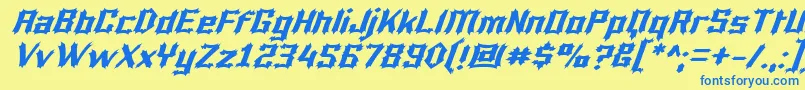 Luciferi Font – Blue Fonts on Yellow Background