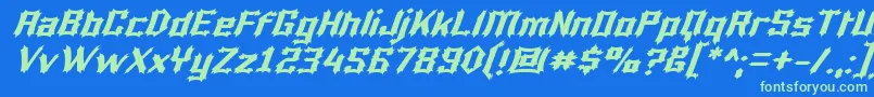 Luciferi Font – Green Fonts on Blue Background