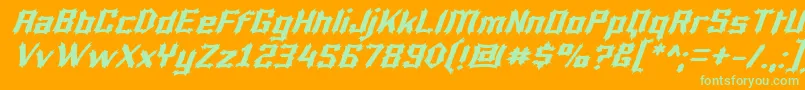 Luciferi Font – Green Fonts on Orange Background