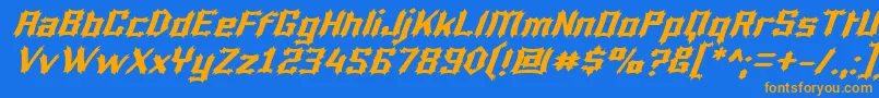 Luciferi Font – Orange Fonts on Blue Background