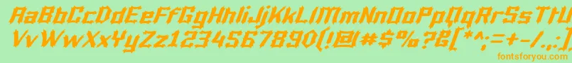 Luciferi Font – Orange Fonts on Green Background
