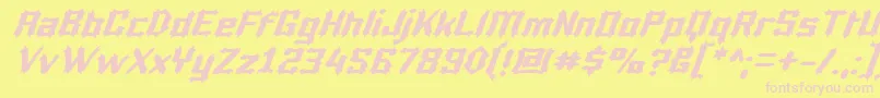 Luciferi Font – Pink Fonts on Yellow Background