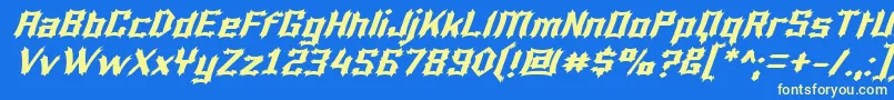 Luciferi Font – Yellow Fonts on Blue Background